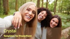  Presentation with hike forest - Amazing presentation theme having aoll free - three young adult women taking backdrop and a tawny brown colored foreground