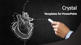  Presentation with human heart - Beautiful presentation theme featuring aorta - hand drawing human heart backdrop and a black colored foreground