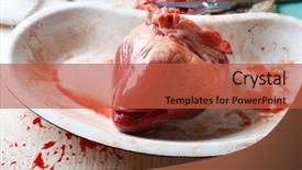  Presentation with medical heart - Slide deck enhanced with aorta - heart organ in medical metal background and a red colored foreground