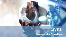  Presentation with hands heart - Amazing slide set having aorta - man hands showing anatomical heart backdrop and a teal colored foreground