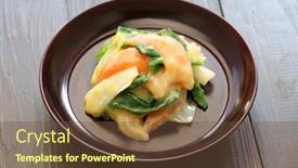  Presentation with shell - Cool new presentation theme with aoyagi nuta trough shell foot and wakegi green onion with vinegared miso dressing japanese cuisine backdrop and a tawny brown colored foreground