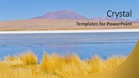  Presentation with rustic lake purple - Colorful presentation theme enhanced with apa - bolivia antiplano - canapa lake backdrop and a light blue colored foreground