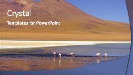  Presentation with lake - Presentation theme featuring apa - bolivia antiplano - canapa lake background and a coral colored foreground