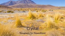  Presentation with lake - Cool new slide set with apa - bolivia antiplano - canapa lake backdrop and a yellow colored foreground