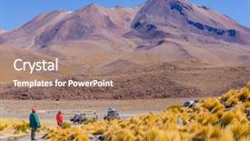  Presentation with lake - Slide deck with apa - bolivia antiplano - canapa lake background and a coral colored foreground