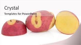  Presentation with potato - PPT theme enhanced with apache potato whole and sliced background and a sky blue colored foreground