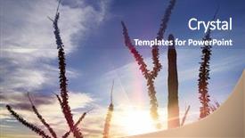  Presentation with arizona desert - Beautiful slide deck featuring temp - arizona desert silhouette sunset backdrop and a ocean colored foreground