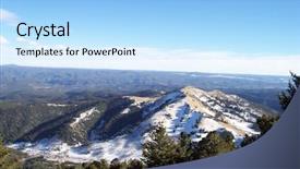  Presentation with ski - PPT theme consisting of capped mountains off ski apache background and a light blue colored foreground