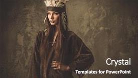  Presentation with garment - PPT layouts enhanced with woman in traditional indian garment background and a tawny brown colored foreground