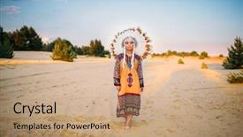  Presentation with american indian - Amazing theme having aboriginal culture - young american indian woman backdrop and a coral colored foreground