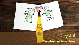  Presentation with family - Audience pleasing slide deck consisting of apart drawing of a family backdrop and a tawny brown colored foreground