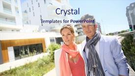  Presentation with brand - Cool new slide deck with apartment building - couple walking by brand new backdrop and a sky blue colored foreground