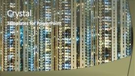  Presentation with apartment - Presentation design having apartment building at night background and a gray colored foreground