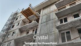  Presentation with under construction - Audience pleasing slide deck consisting of apartment-building-block-of-flats backdrop and a gray colored foreground