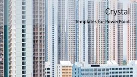  Presentation with apartment - Presentation theme featuring apartment building in hong kong background and a lemonade colored foreground