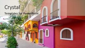  Presentation with apartment - Slide deck enhanced with apartment building in puerto vallarta background and a mint green colored foreground