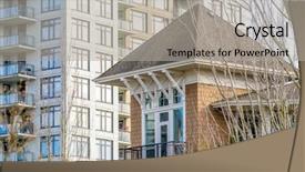  Presentation with vancouver - Slide set with apartment building in vancouver canada background and a light gray colored foreground