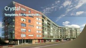  Presentation with building information modeling - PPT theme consisting of apartment building located at tallinn background and a ocean colored foreground