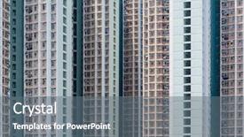  Presentation with high rise building - Presentation theme with apartment building background and a gray colored foreground