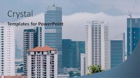  Presentation with apartment buildings - Theme consisting of apartment-buildings-in-singapore-view background and a light blue colored foreground
