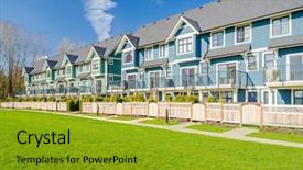  Presentation with apartment buildings - Beautiful slides featuring apartment buildings in vancouver canada backdrop and a gold colored foreground