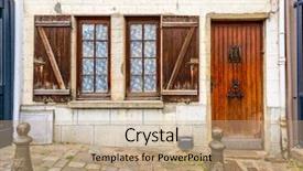  Presentation with old house - Audience pleasing slides consisting of apartment in disrepair in amien backdrop and a coral colored foreground