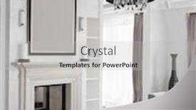  Presentation with interior design - PPT theme featuring apartment interior design background and a light gray colored foreground