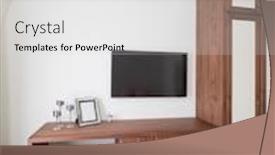  Presentation with interior design - Audience pleasing slide deck consisting of apartment interior design backdrop and a light gray colored foreground