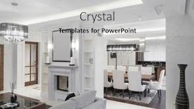  Presentation with interior design - Colorful presentation design enhanced with apartment interior design backdrop and a light gray colored foreground