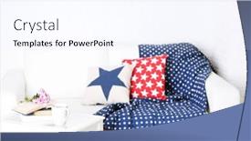  Presentation with elements - Colorful PPT theme enhanced with apartment-interior-in-white-color backdrop and a sky blue colored foreground