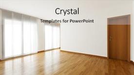  Presentation with apartment - Beautiful slide deck featuring apartment interior wide empty room backdrop and a sky blue colored foreground