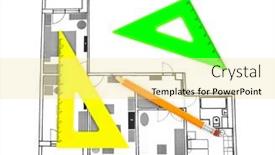  Presentation with apartment - Slide set with apartment-plan-isolated-on-white background and a blonde colored foreground