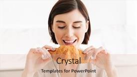  Presentation with croissant - PPT layouts with apartment while eating tasty croissant background and a lemonade colored foreground