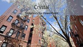  Presentation with apartments - Cool new PPT layouts with apartments in the spring backdrop and a light blue colored foreground