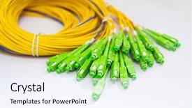  Presentation with fiber optic - Colorful PPT theme enhanced with apc - group head connector green fiber backdrop and a sky blue colored foreground
