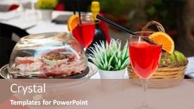  Presentation with italy food - Colorful slide deck enhanced with aperitif-in-italy-delicious-tasty backdrop and a coral colored foreground