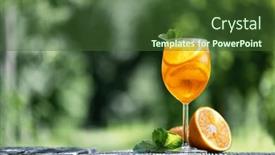  Presentation with mint - PPT theme enhanced with aperol-spritz-aperitivo-summer-cocktail background and a tawny brown colored foreground