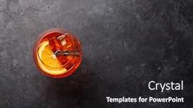  Presentation with cocktail - Colorful presentation design enhanced with aperol spritz cocktail glass backdrop and a dark gray colored foreground