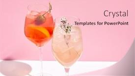  Presentation with cocktail - Beautiful presentation theme featuring aperol-spritz-cocktail-on-pink backdrop and a lemonade colored foreground