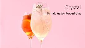  Presentation with pink white - PPT theme with aperol-spritz-cocktail-on-pink background and a light gray colored foreground