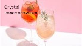  Presentation with pink white - Colorful presentation theme enhanced with aperol-spritz-cocktail-on-pink backdrop and a lemonade colored foreground