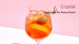  Presentation with light pink - Audience pleasing presentation design consisting of aperol-spritz-on-pink-background backdrop and a light gray colored foreground