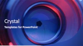  Presentation with light pink - Slides with aperture under pink and purple background and a navy blue colored foreground