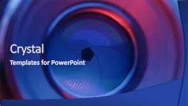  Presentation with illustration of a camera lens - Cool new PPT theme with aperture with pink and purple backdrop and a navy blue colored foreground