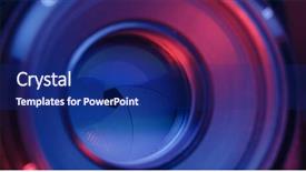  Presentation with lens - PPT layouts consisting of aperture with pink and purple background and a navy blue colored foreground