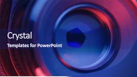  Presentation with lens - Audience pleasing slide set consisting of aperture with pink and purple backdrop and a navy blue colored foreground