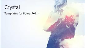  Presentation with thinking - Audience pleasing slides consisting of apex - businessman standing and thinking backdrop and a  colored foreground