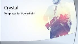  Presentation with businessman standing on mountain top - Cool new slides with apex - businessman standing and thinking backdrop and a  colored foreground