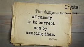  Presentation with comedy - PPT layouts having aphorism - moliere french comedian quote background and a mint green colored foreground