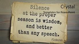  Presentation with philosopher - PPT layouts having aphorism by plutarch greek philosopher background and a coral colored foreground